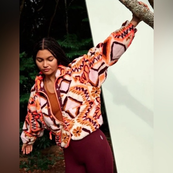 FP Movement by Free People Jackets & Blazers - FP MOVEMENT Hit The Slopes Printed Fleece Jacket